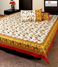 Aapno Rajasthan Traditional Hand Block Print Double Bed Sheet Set