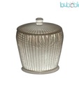Plumeria  Grey Colour Cotton Swab Container