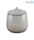 Plumeria  Glossy White Cotton Container