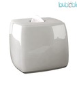 Plumeria  Glossy White Tissue Box