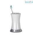 Plumeria  White Toothbrush Holder