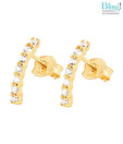 Bling Long Curve American Diamond Earrings