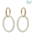 Bling Double Hoop American Diamond Earrings