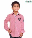 Catmoss Pink & White Striped Shirt For Kids