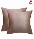 Home Cotton Viscose Beige Cushion Covers Set-2 pcs