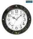 Rhythm Brown Marble Print Wall Clock