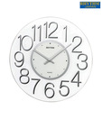 Rhythm Bold White Round Wall Clock