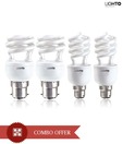 LightO Two 8W & Two 15W CFLs Combo-Spiral Shape