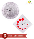 Cosmosgalaxy Classy Wall Clock Combo - Buy 1 Get 1 Free