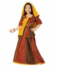 Little India Blue & Red Lehnga Choli For Kids