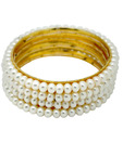 Kalai Presentable Gold Plated Pearl Bangles DSNBG16-24