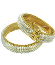Kalai Mesmeric Gold Plated Pearl Bangles DSNBG7-24