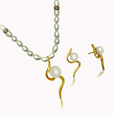 OPS. Trendy Gold Plated Pearl Pendant Set DSNPS1