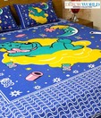 Dekor World Cute Bear 100% Cotton Double Bed Sheet Set
