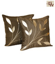 Home Kraft Floral Rexine Silver Cushion Cover Set
