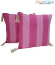 Dekor World Pink Striped Cushion Cover Set