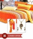 D&Y Stylish Bed Sheet With Free Saree & Necklace Set