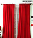 Deco Window Red Self Design Curtain