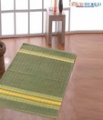 Dekor World Woven Zigzag & Stripes Pattern Khaki Green Rug
