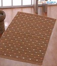 Dekor World Woven Dotted Dark Brown Cotton Rug