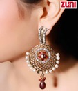 Zuni Pearl Studded Pink & Green Earrings with Free Earrings
