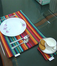 Elysia Set Of Twelve Sumptuous Red Table Linen And Coaster