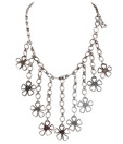 Embellish Floral Silver Chain Necklace