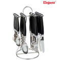 Elegante Contemporary Black Cutlery Set - 25 Pcs