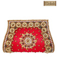 Moksh Charismatic Red Crystal Clutch