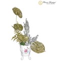 Flowers Boutique Glittered Golden Anthurium & Silver Fern Bouquet