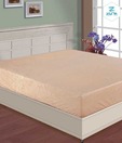Zyne Velvet Fitted Cream Double Bed Sheet