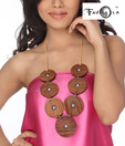 Favola Swanky Wooden Disc Necklace
