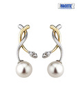 Facetz Stylish Diamond & Pearl Earrings
