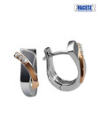 Facetz Classy 2 Tone Diamond Hoop Earrings