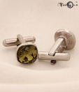 Favola Olive Green Crystal Cufflinks