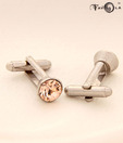 Favola Peach Crystal Cufflinks
