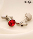 Favola Indian Red Crystal Cufflinks