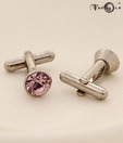 Favola Classy Light Rose Crystal Cufflinks