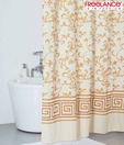 Freelance Beige & Brown Floral Print Premium Shower Curtain