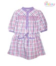 Beebay Checkered Purple Dress For Kids