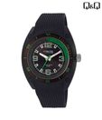 Q&Q Green Arc With Black Strap Watch