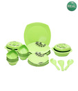 REAL Fluorescent Green Square 32 Pcs Dinner Set