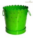 Home Orchard Embossed Light Green Planter With Tray