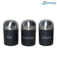 Home & You Stunning Black Canister Set - 3 Pcs