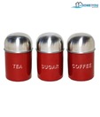 Home & You Stunning Red Canister Set - 3 Pcs