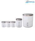 Home & You Classy White Canister Set - 5 Pcs