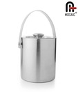 Mosaic Stainless Steel Elegant Ice Bucket & Tongs