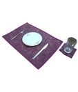 Elysia Set of Twelve Purple Paisley Placemats & Coasters