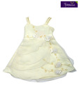 Isabelle Alluring Cream Flower Applique Taffeta For Kids