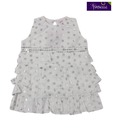 Isabelle Polka Dots White-Silver Cotton Frock For Kids